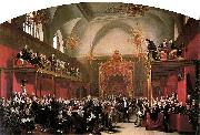 George Hayter The Trial of Queen Caroline in the House of Lords 1820 oil painting on canvas